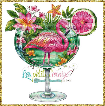 Flamingo Cocktail - Cross Stitch Pattern