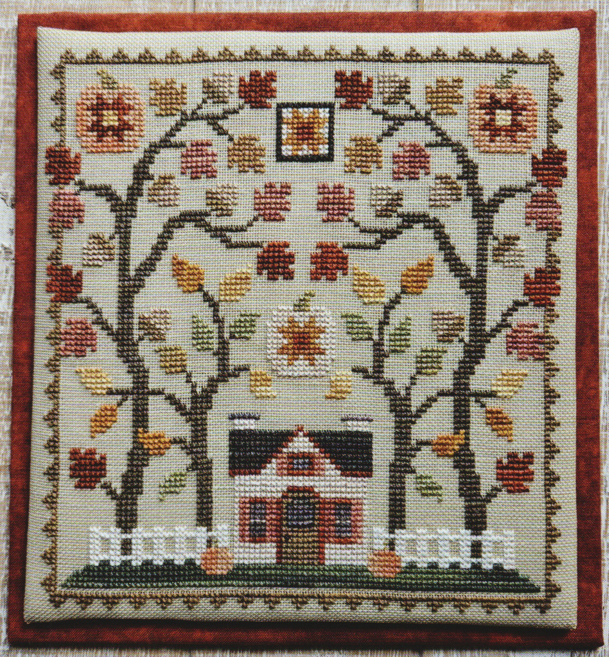 Little House In The Autumn Woods - Cross Stitch Pattern
