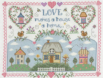 Love Makes A Home  - Cross Stitch Pattern