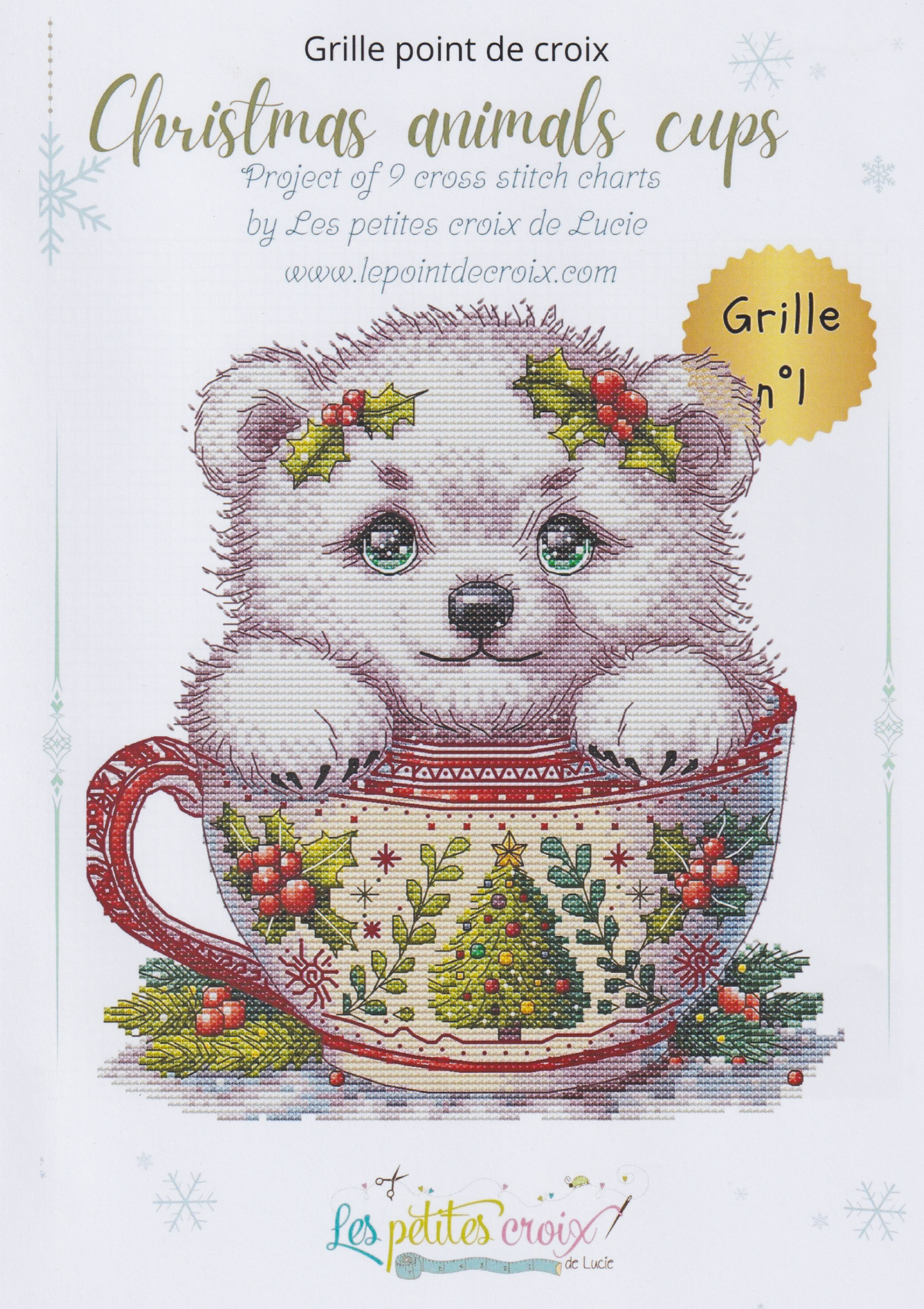Christmas Animals Cup 1(Bear) - Cross Stitch Pattern
