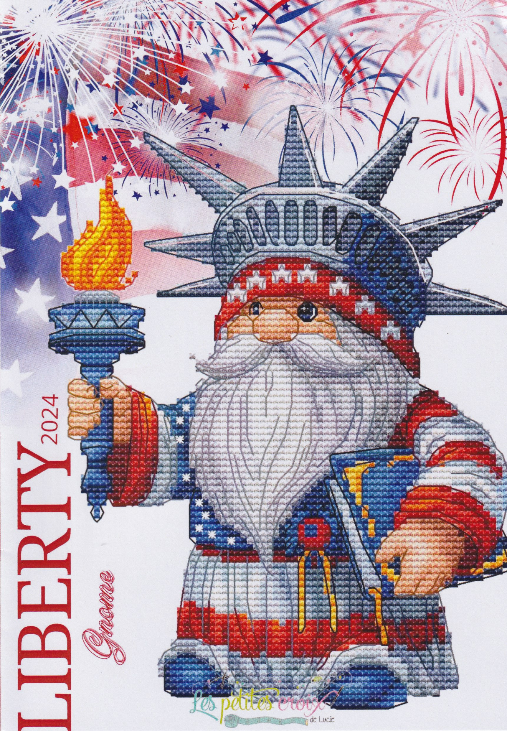 Liberty Gnome - Cross Stitch Pattern