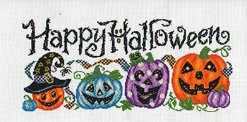 Jack-O-Lantern Greeting - Halloween Cross Stitch Pattern
