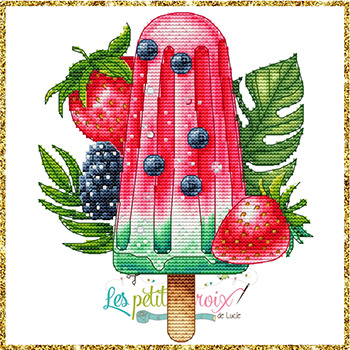 Ice Cream Watermelon - Cross Stitch Pattern
