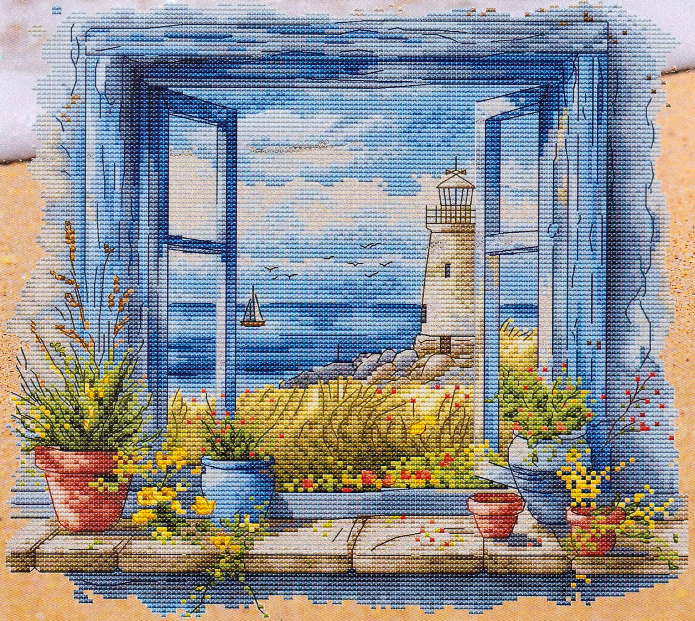 Fenetre Nautique (Nautical Window) - Cross Stitch Pattern