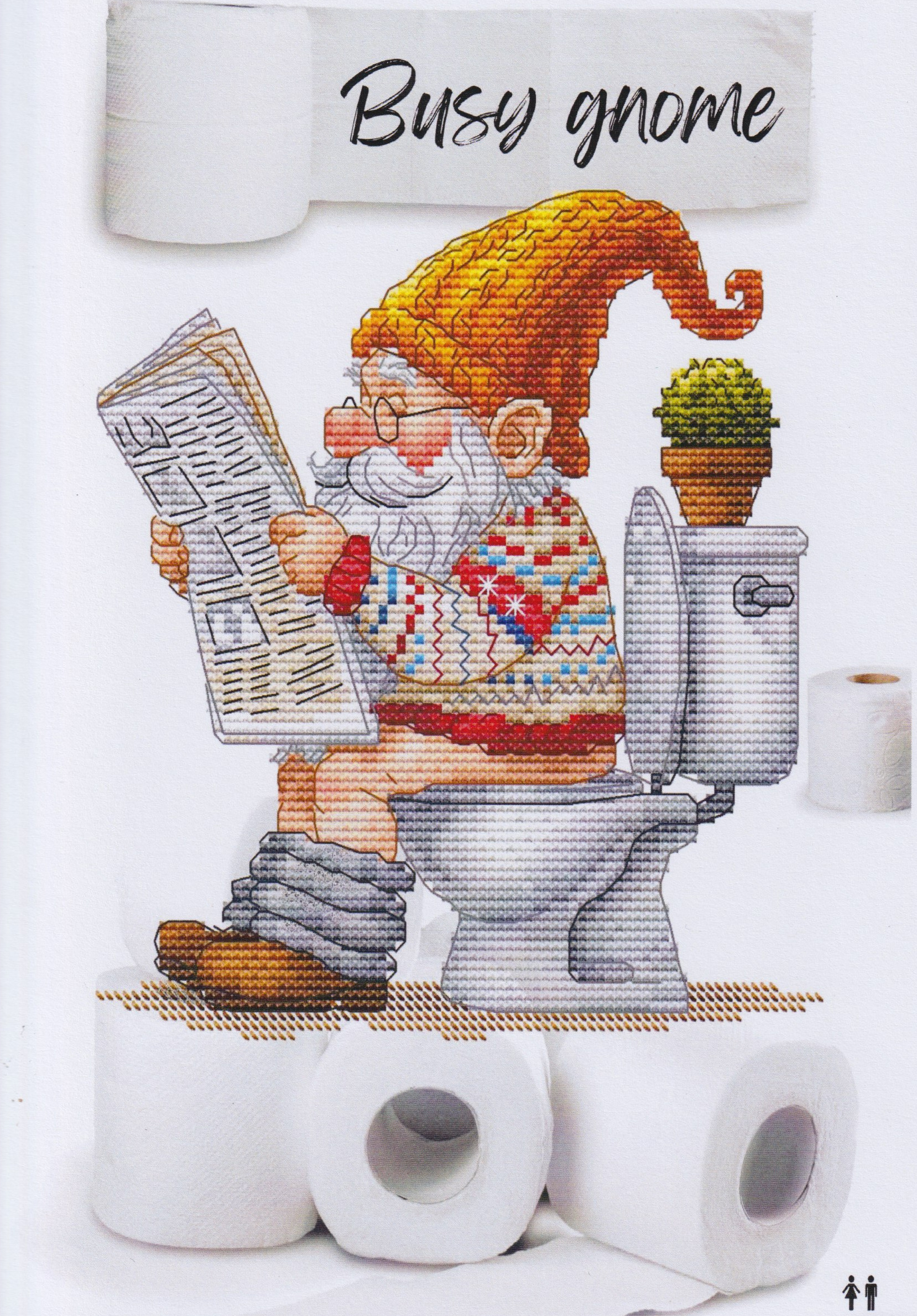 Busy Gnome - Cross Stitch Pattern