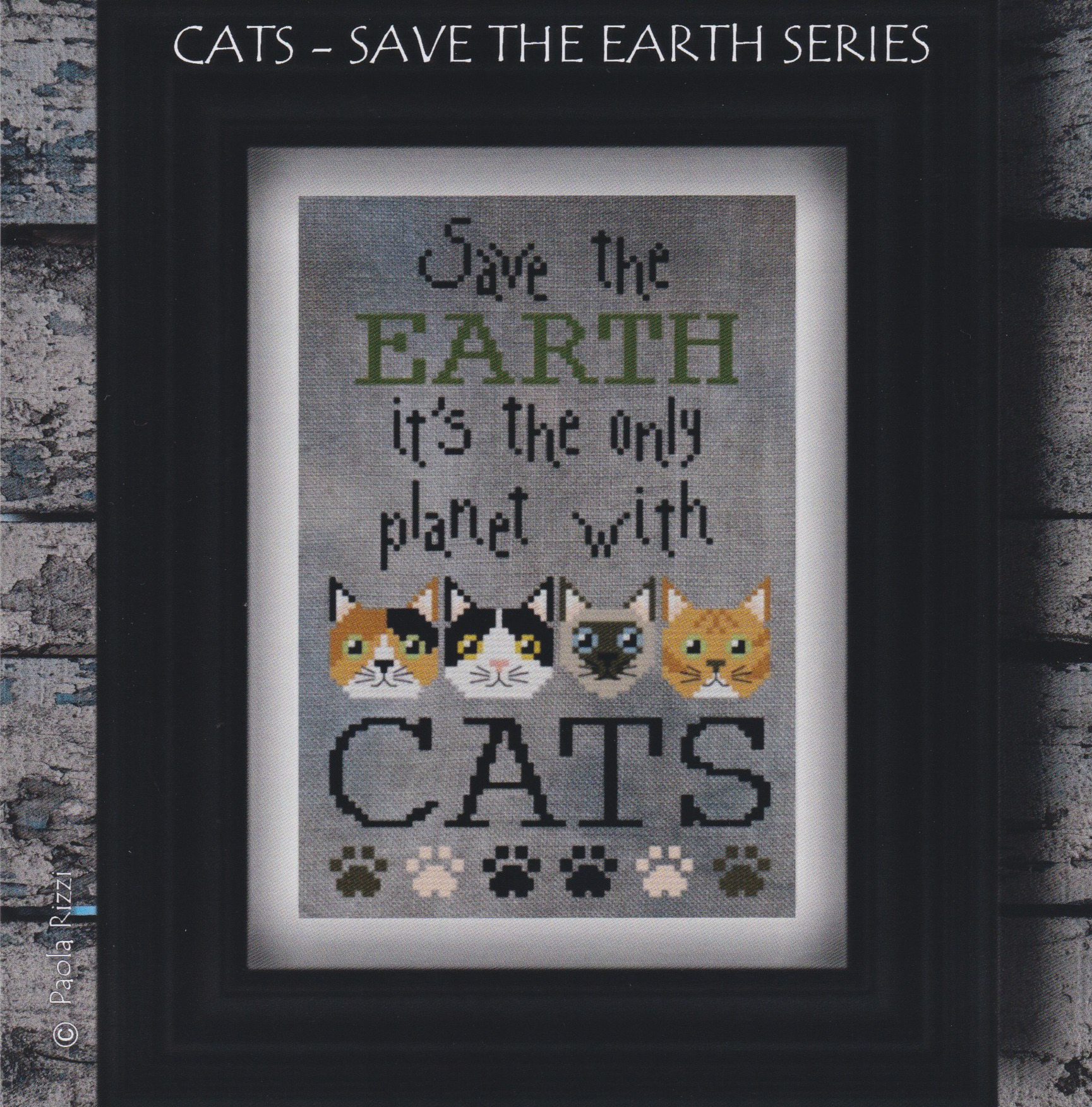 Cats - Save The Earth - Cross Stitch Pattern