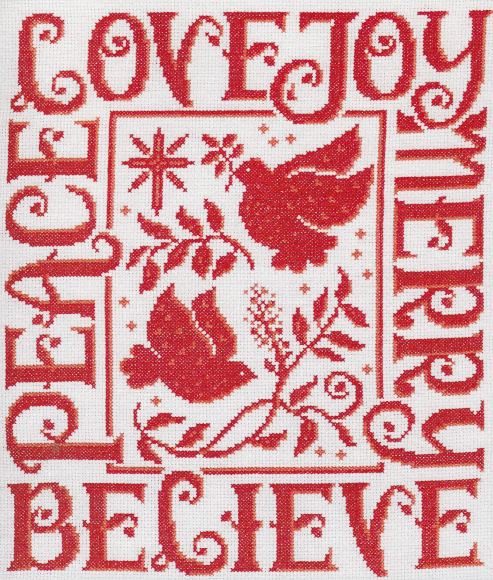 Love Joy Merry - Christmas Cross Stitch Pattern