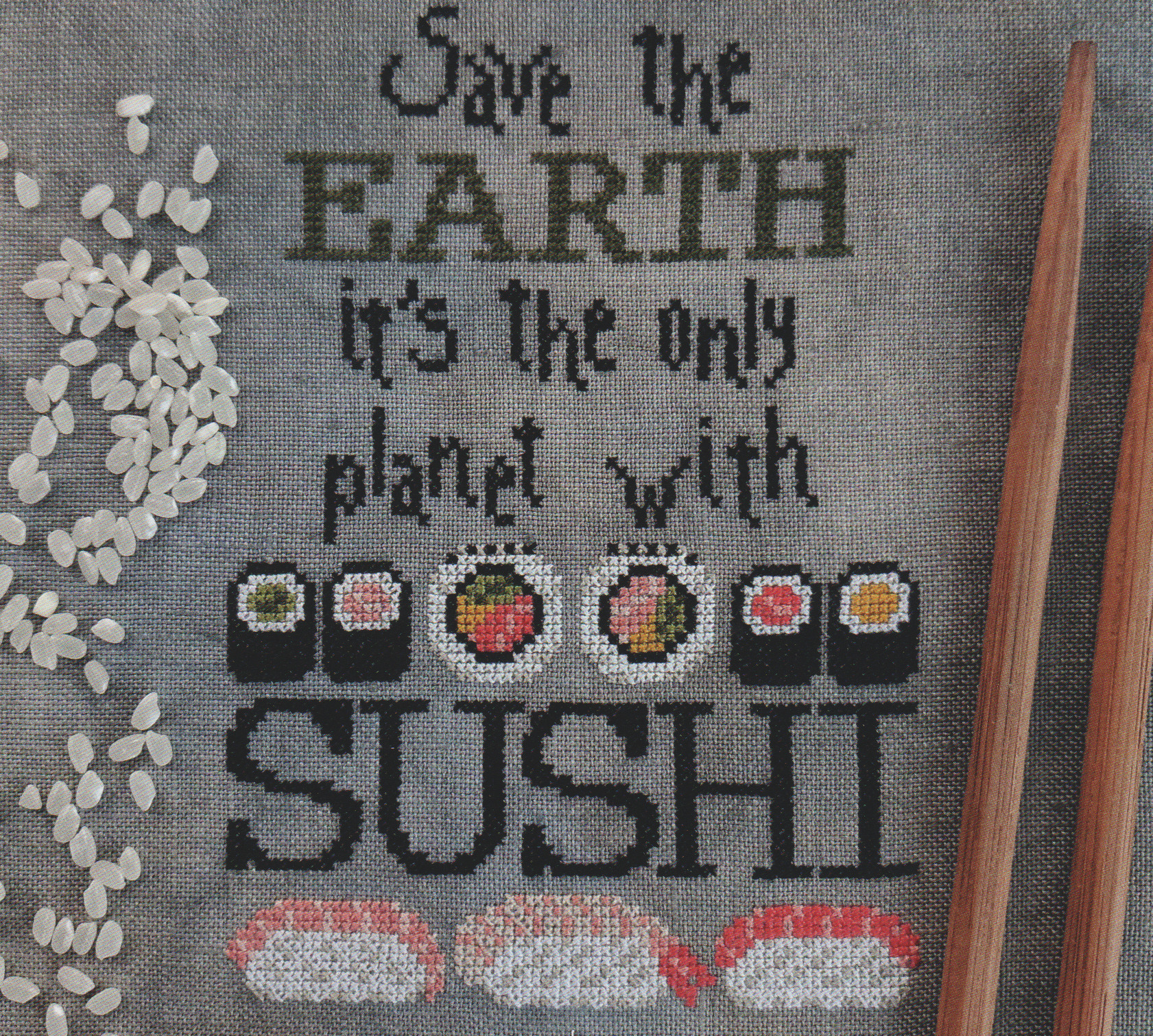Sushi - Save The Earth - Cross Stitch Pattern