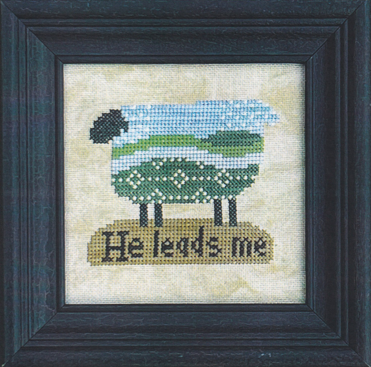 He Leads Ewe - Christian Cross Stitch Pattern