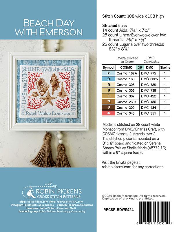 Beach Day With Emerson - Cross Stitch Pattern