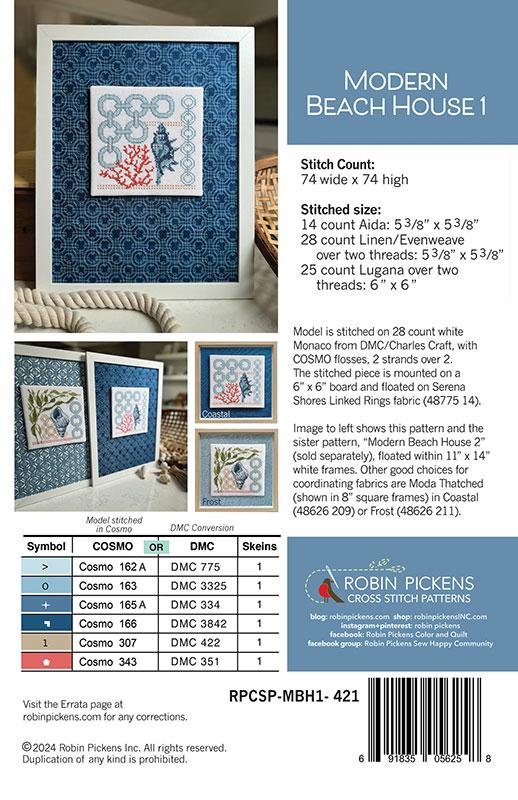 Modern Beach House 1 - Cross Stitch Pattern