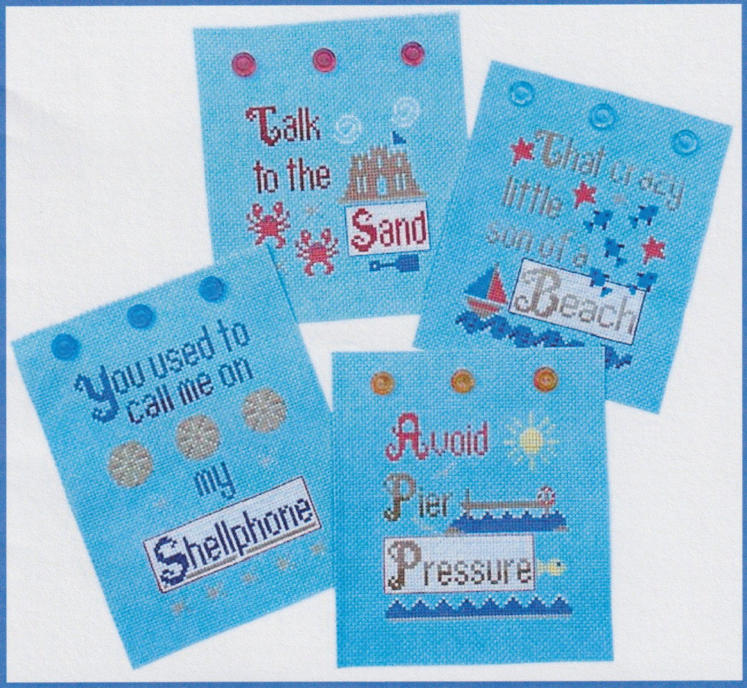 Sassy Beach 4 Pack - Cross Stitch Pattern