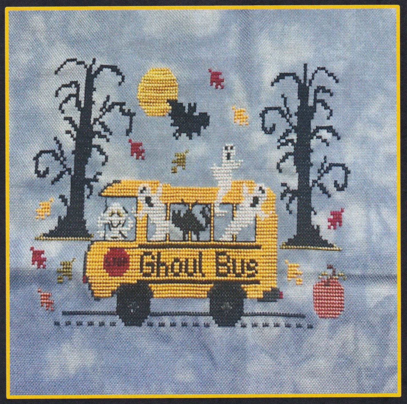 Ghoul Bus - Halloween Cross Stitch Pattern