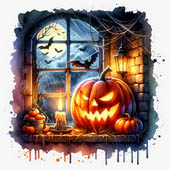 Pumpkin Window Magnet - Halloween Needle Minder