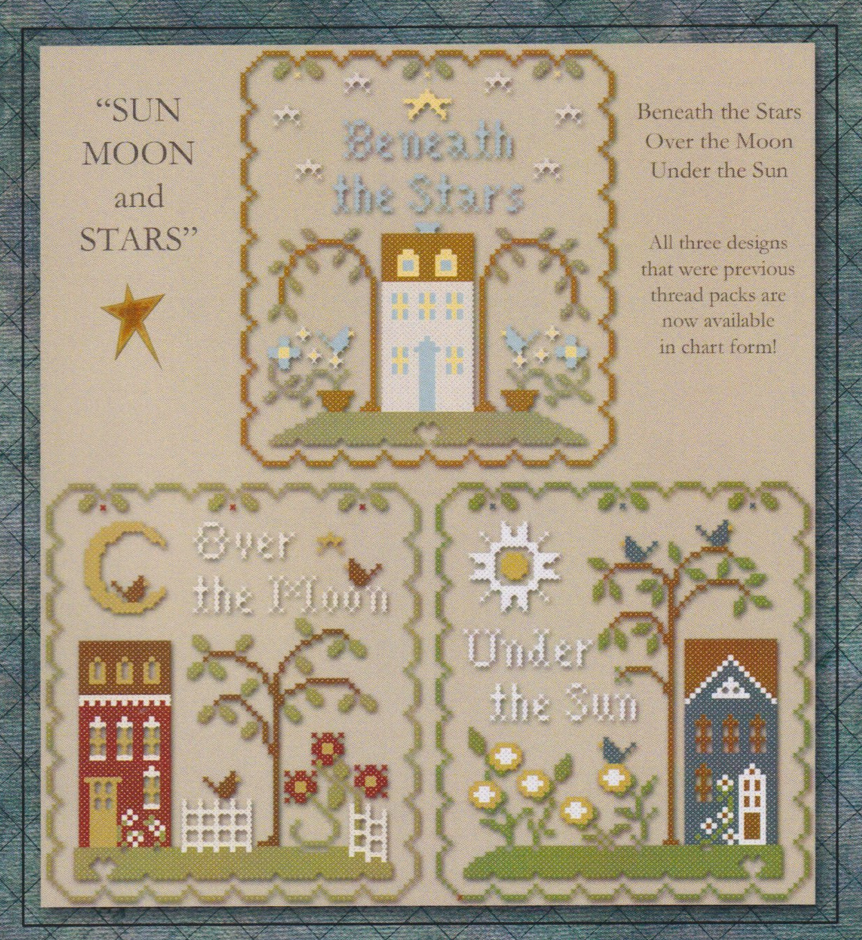Sun, Moon And Stars - Cross Stitch Pattern