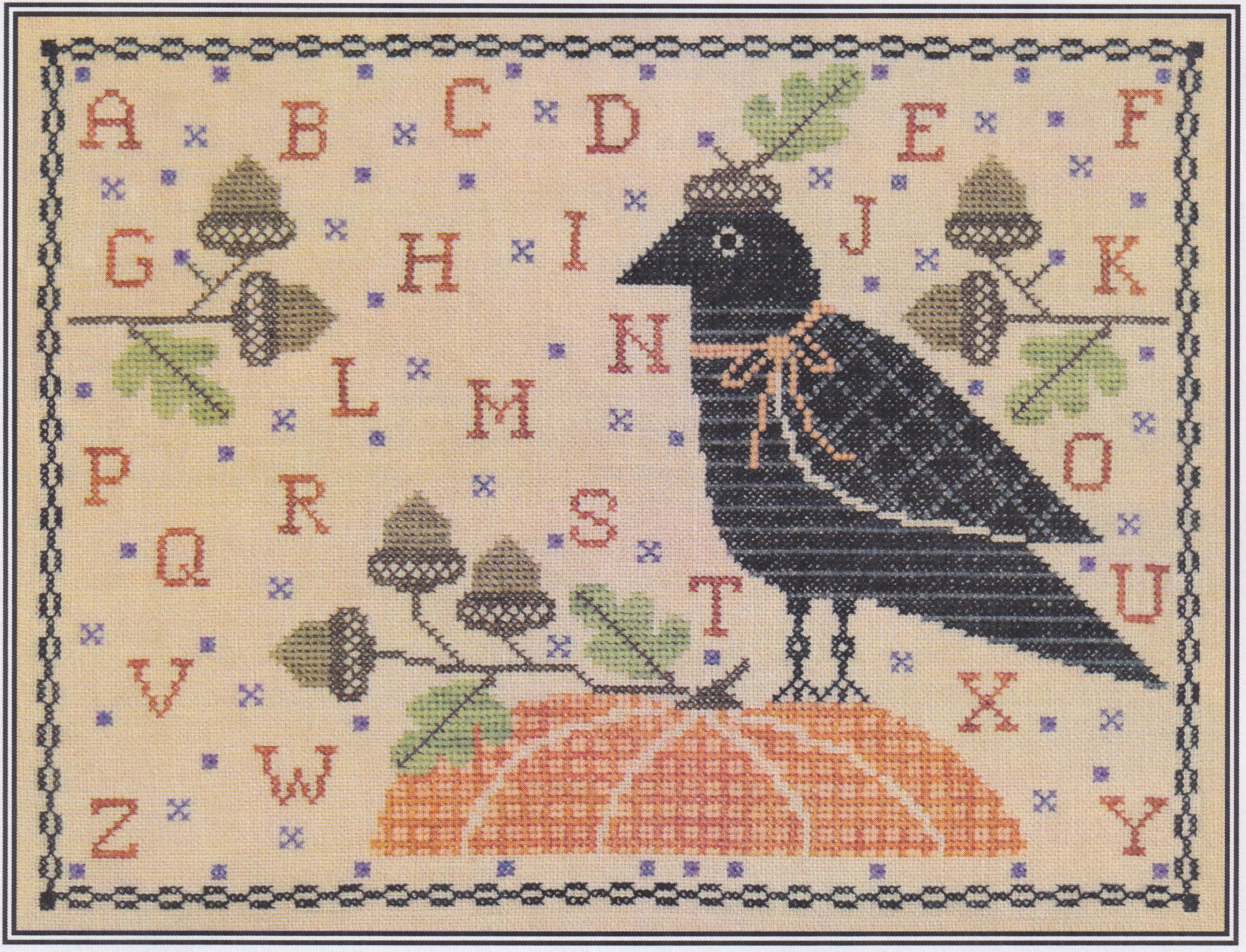 Miss Raven's Pumpkin Sampler - Cross Stitch Pattern