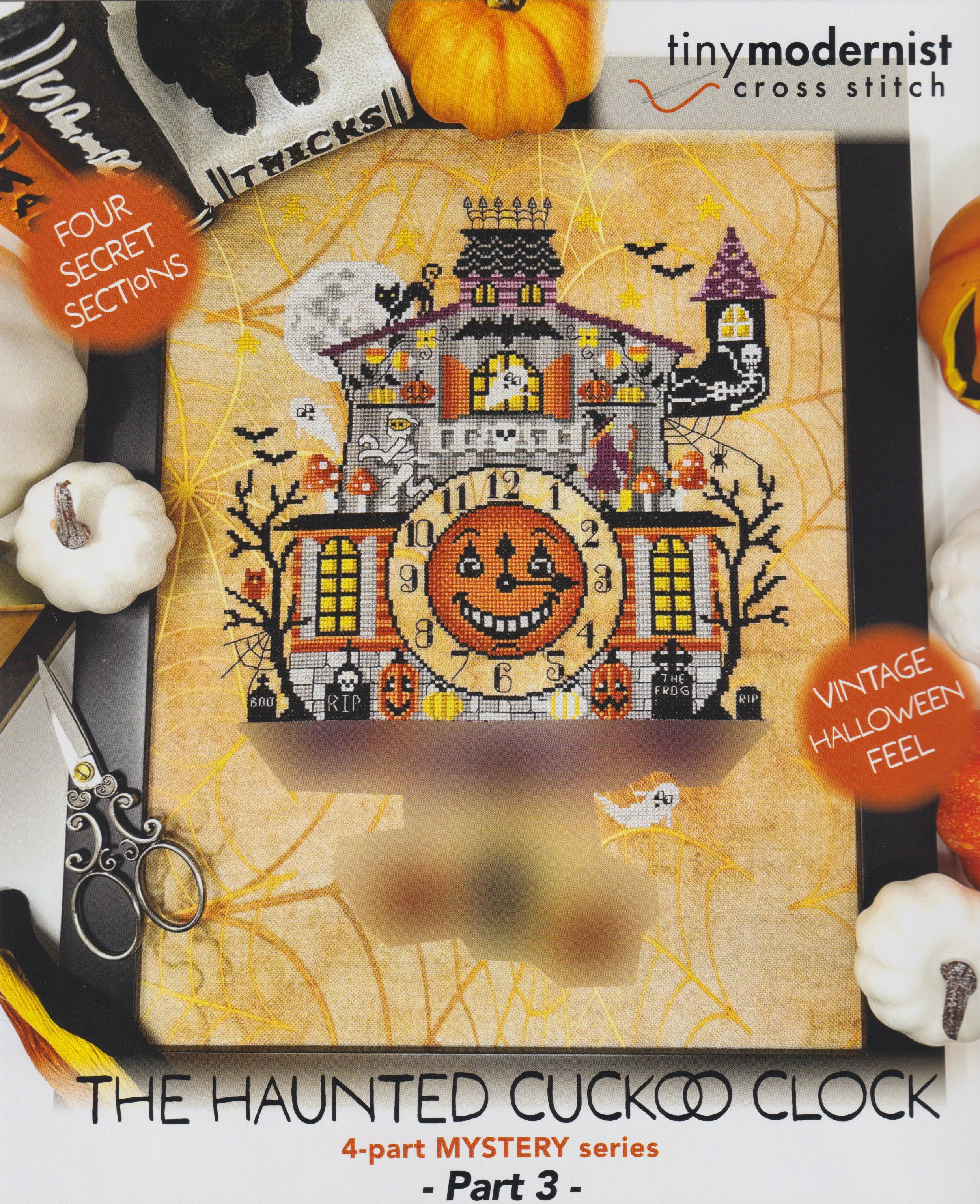 The Haunted Cuckoo Clock Part 3 - Halloween Cross Stitch  