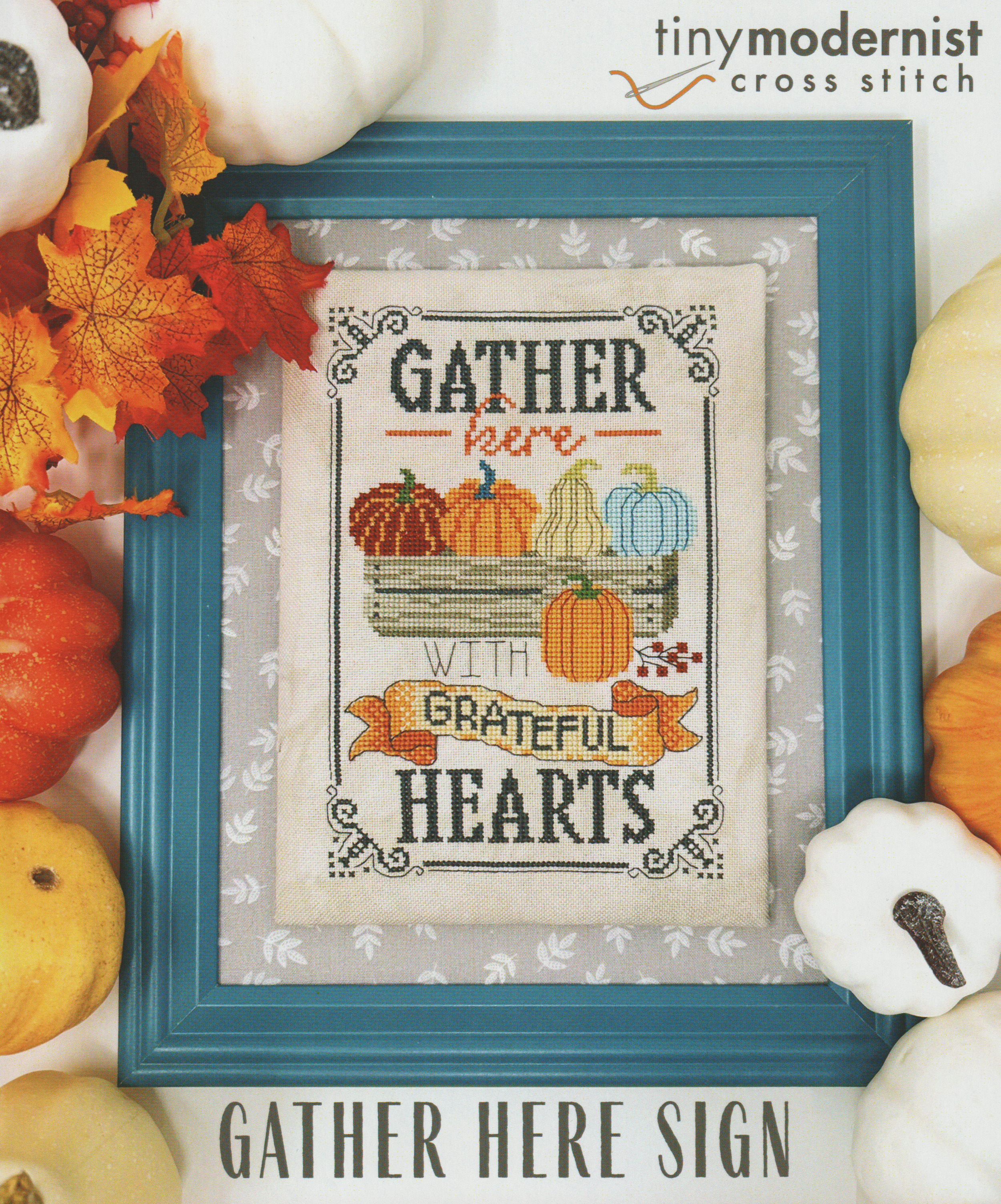 Gather Here Sign - Thanksgiving Cross Stitch Pattern
