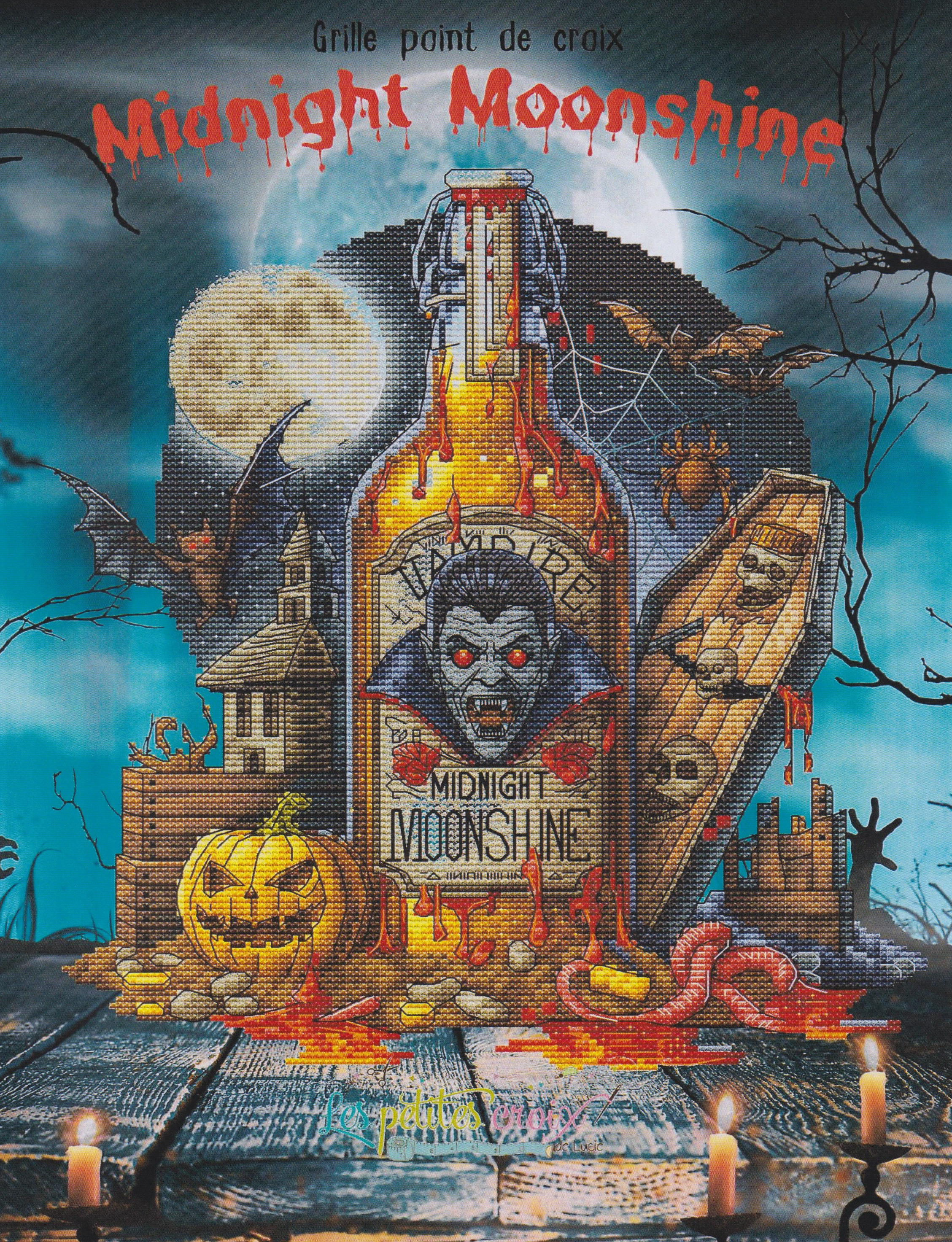 Midnight Moonshine - Halloween Cross Stitch Pattern