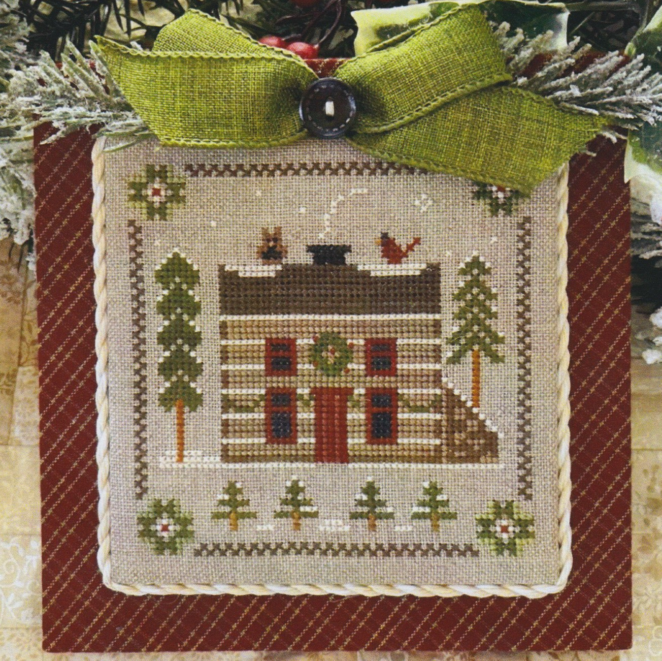 Log Cabin 8 Log Cabin Christmas - Cross Stitch Pattern