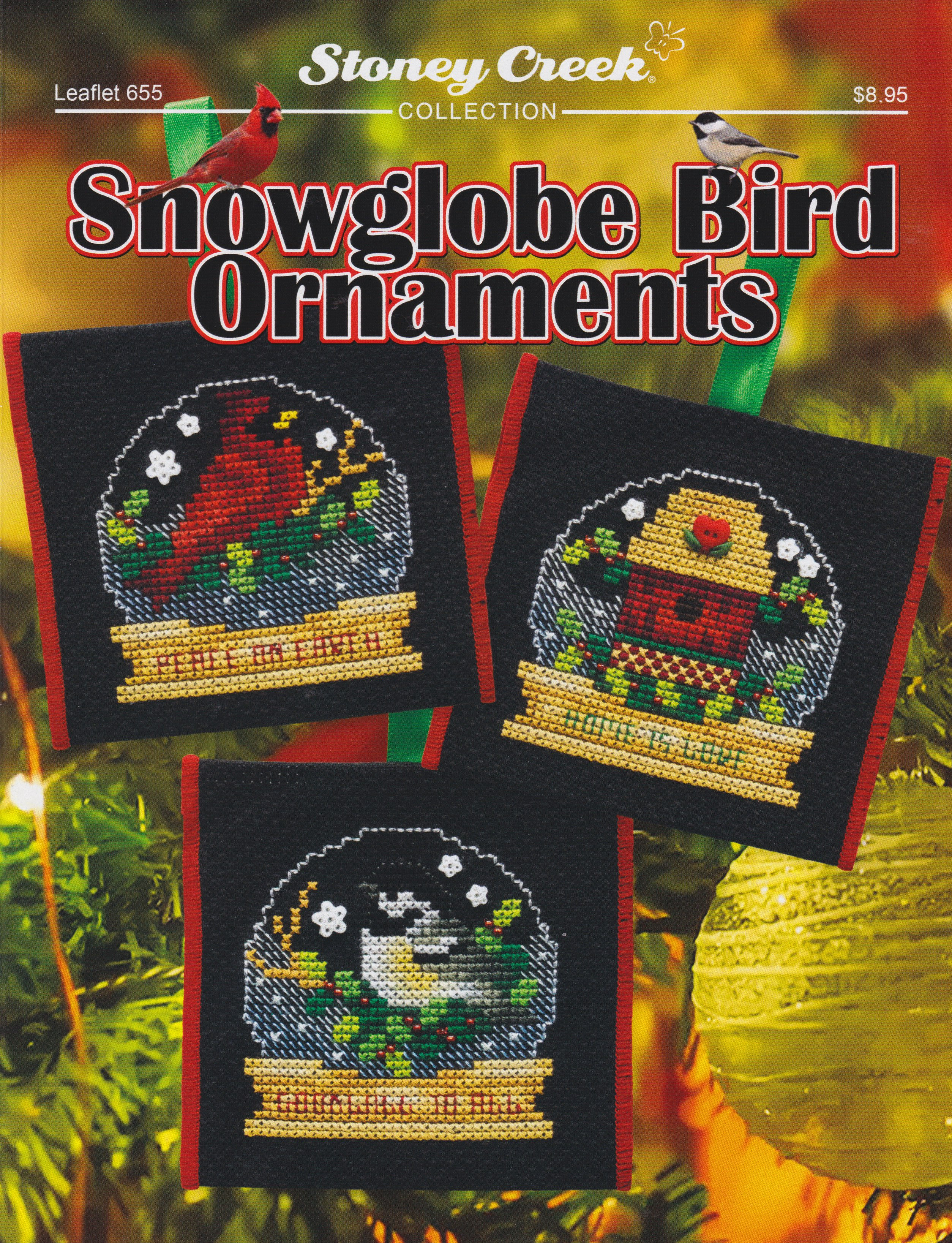 Snowglobe Bird Christmas Ornaments - Cross Stitch Pattern
