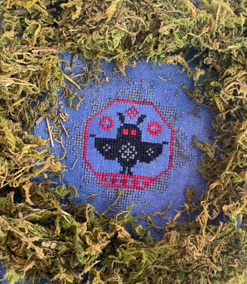 Quirky Quaker Mothman - Cross Stitch Pattern