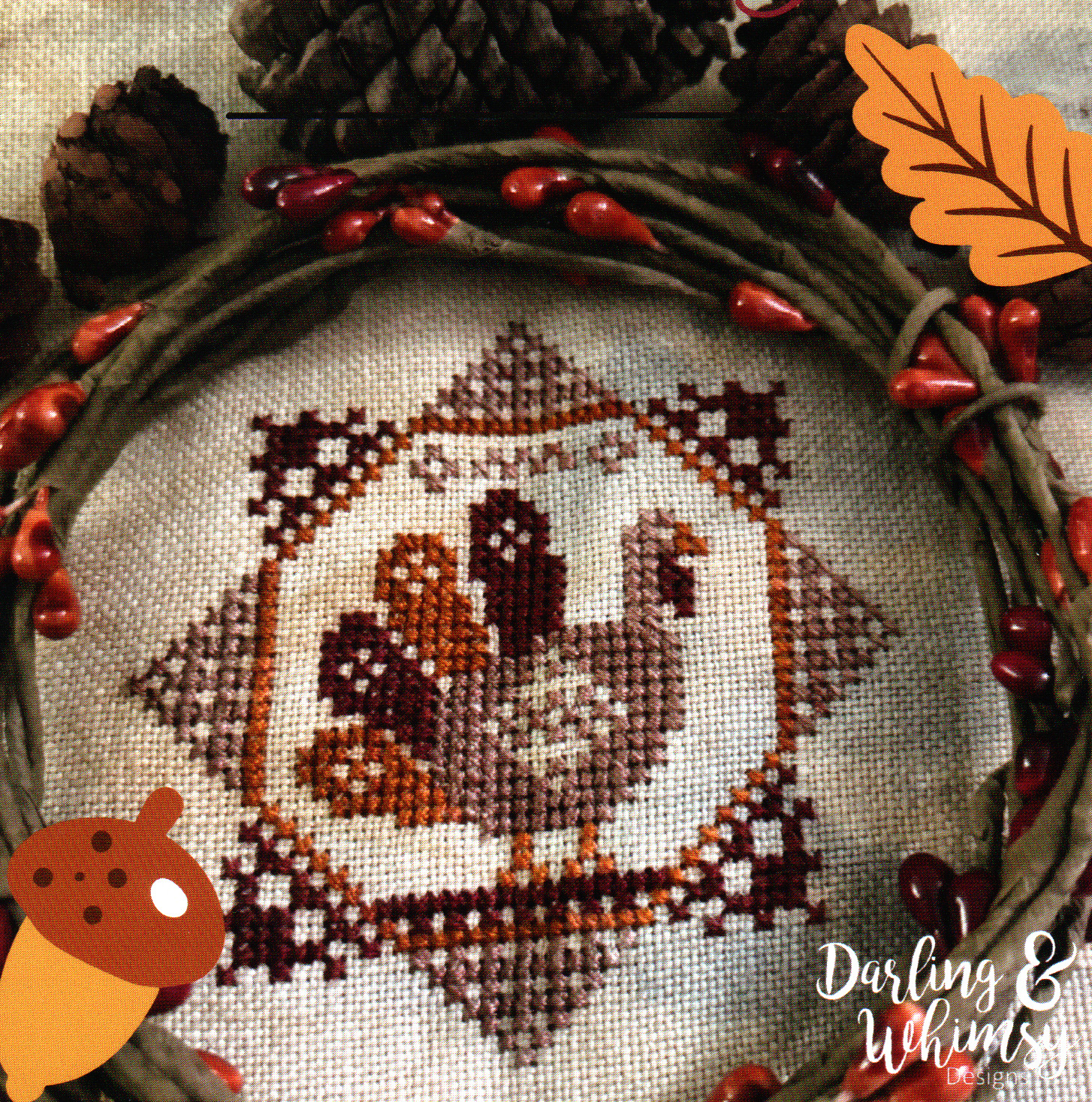 Quirky Quaker Turkey - Cross Stitch Pattern