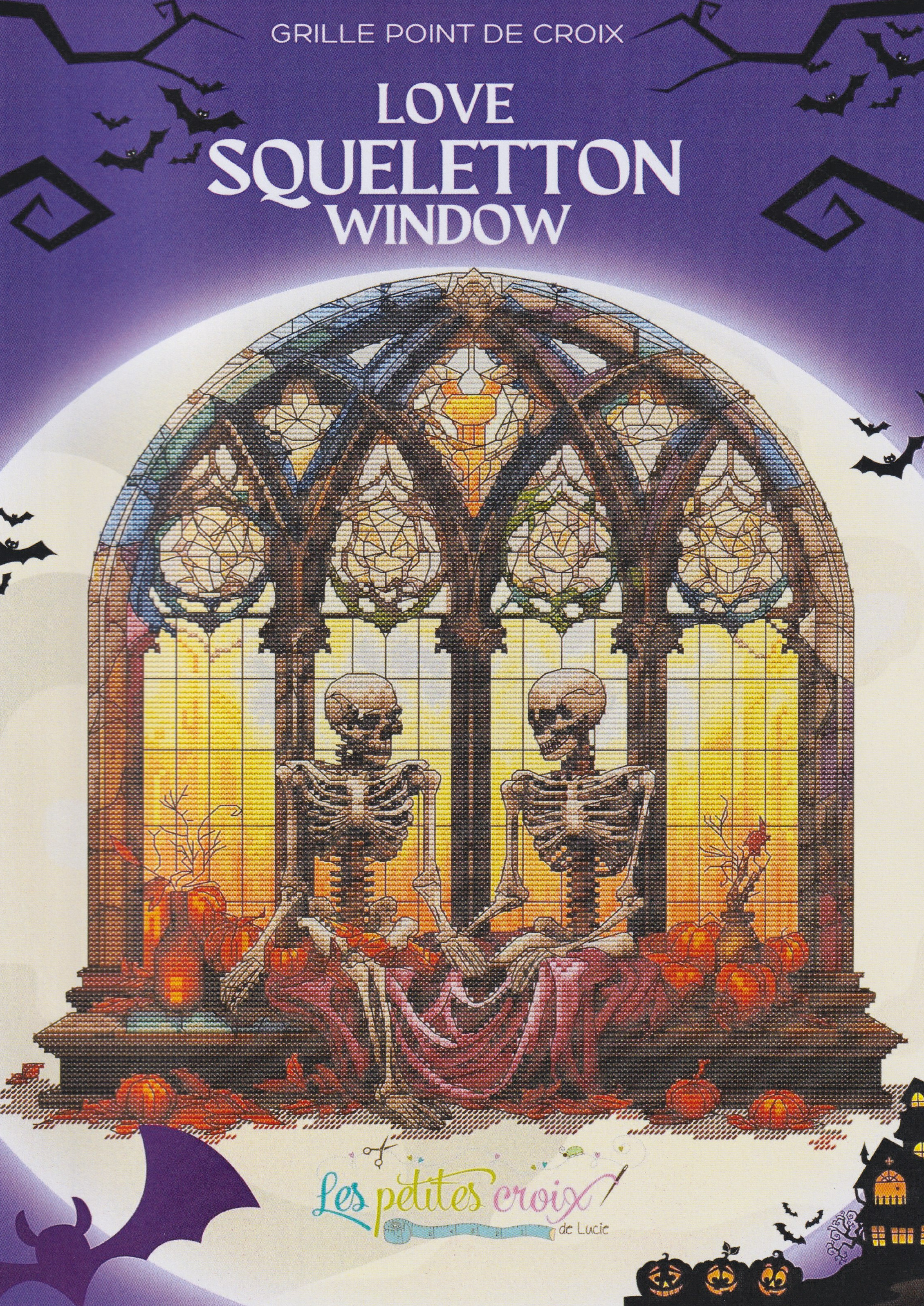 Love Squeletton Window - Halloween Cross Stitch Pattern