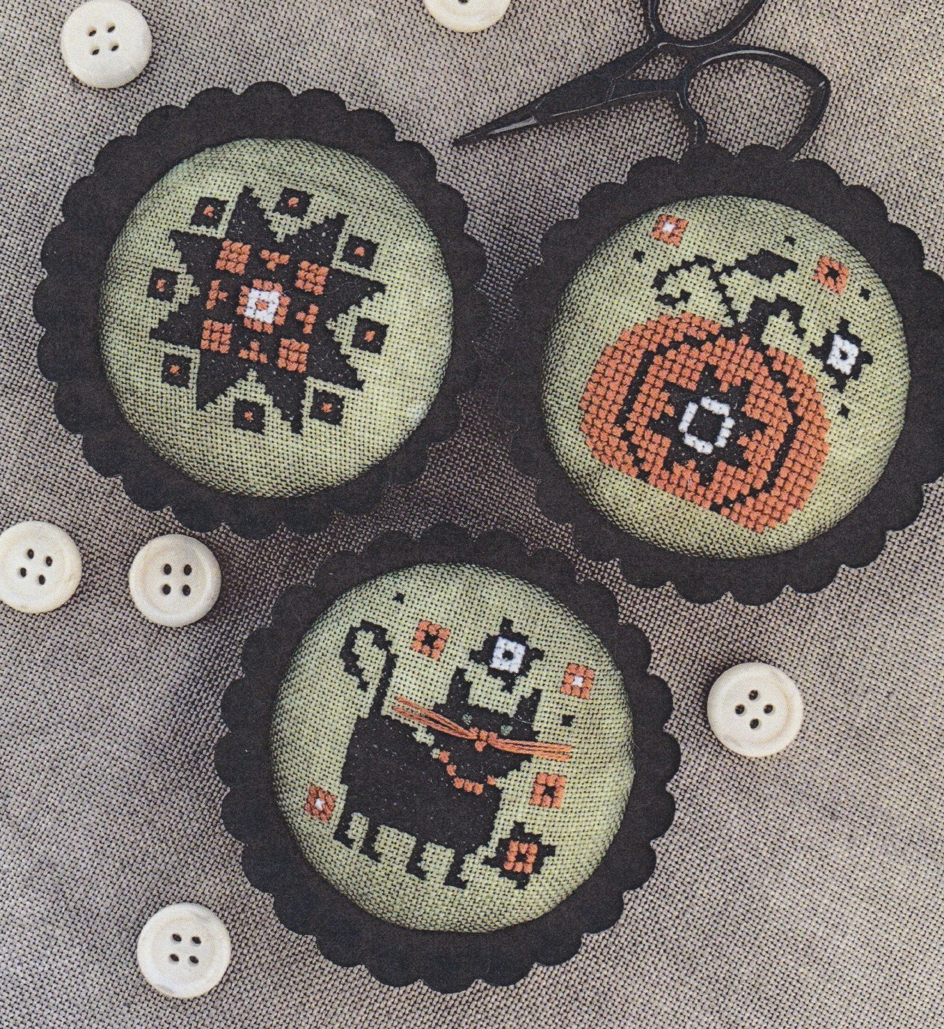 Ethel's Autumn Tart Tins - Halloween Cross Stitch Pattern