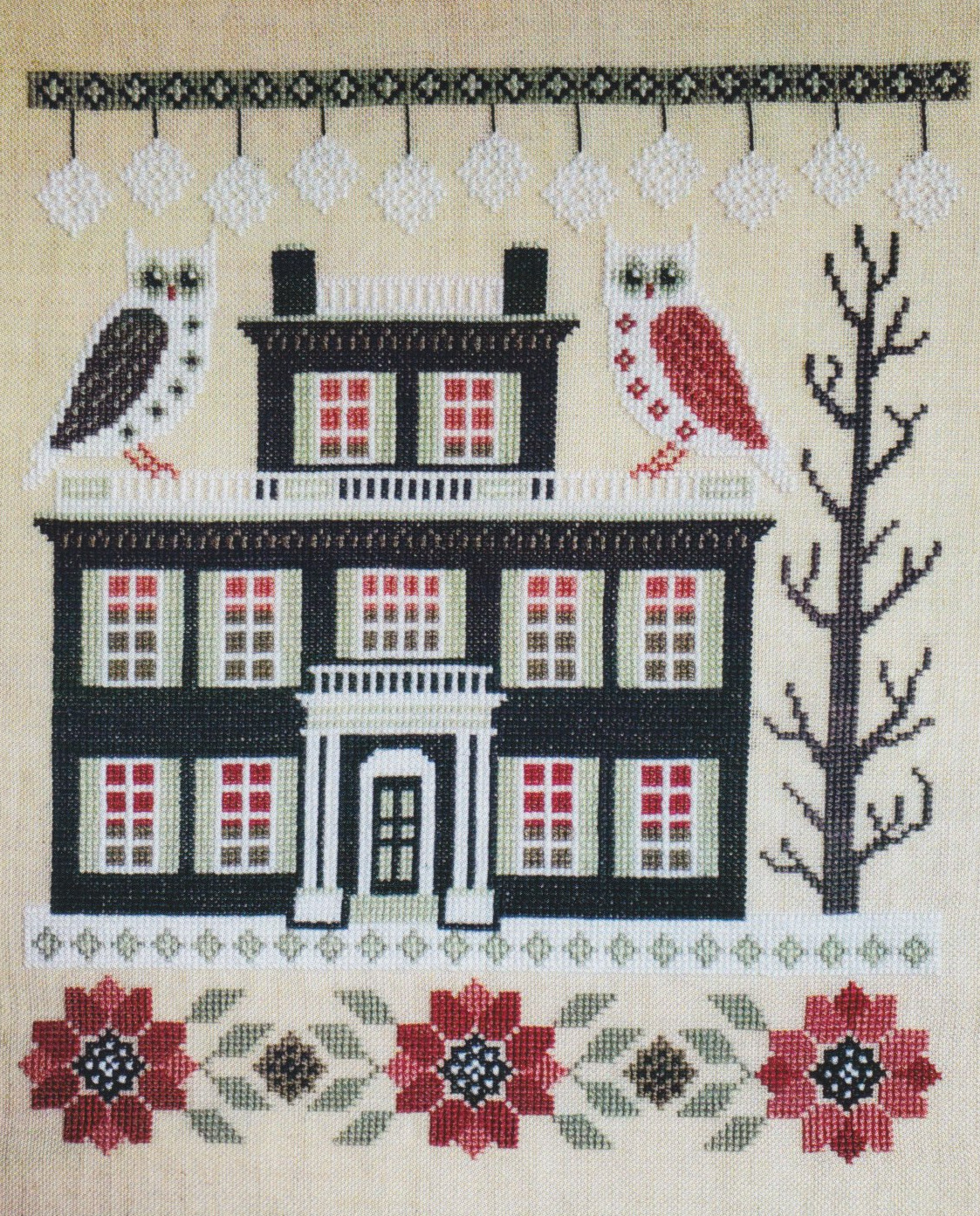 Two Snowy Owls - Christmas Cross Stitch Pattern