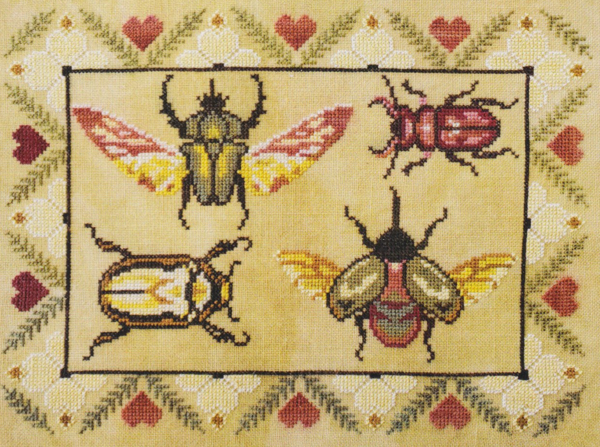 Bevy Of Festive Beetles - Cross Stitch Pattern