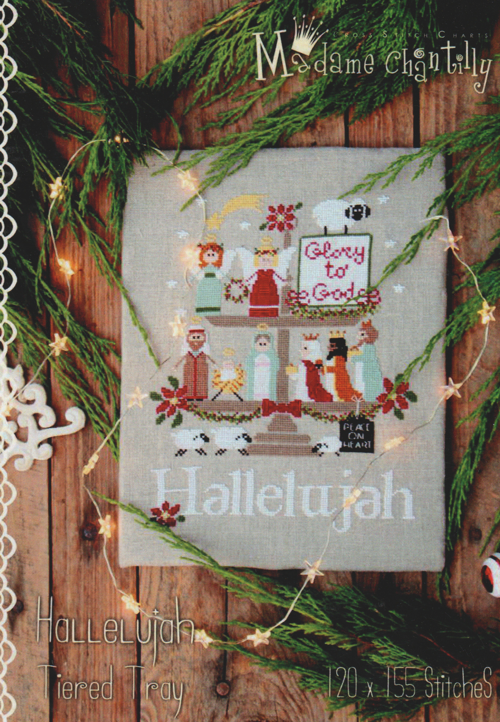 Hallelujah Tiered Tray - Christmas Cross Stitch Pattern