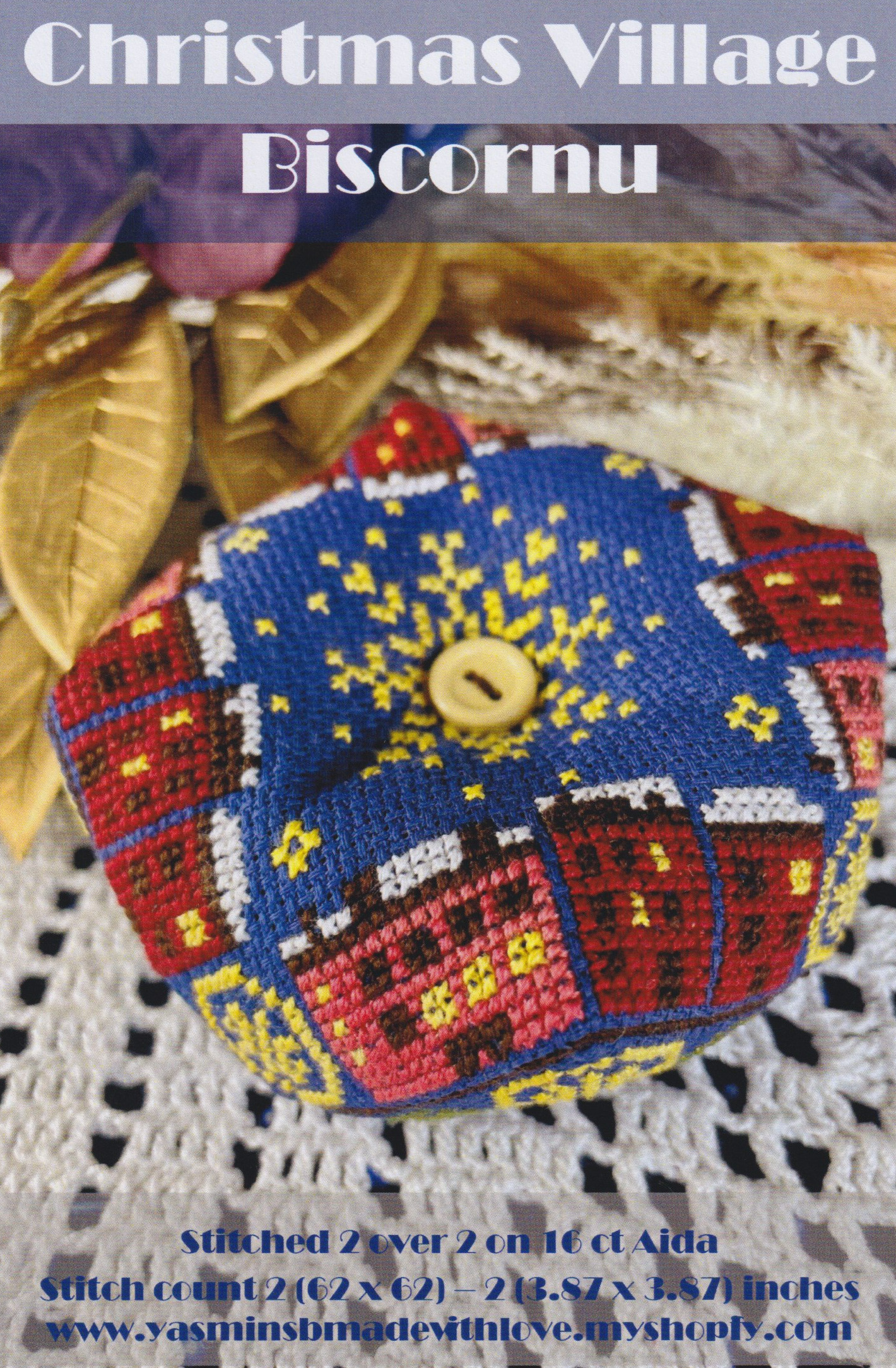 Christmas Village Biscornu - Cross Stitch Pattern