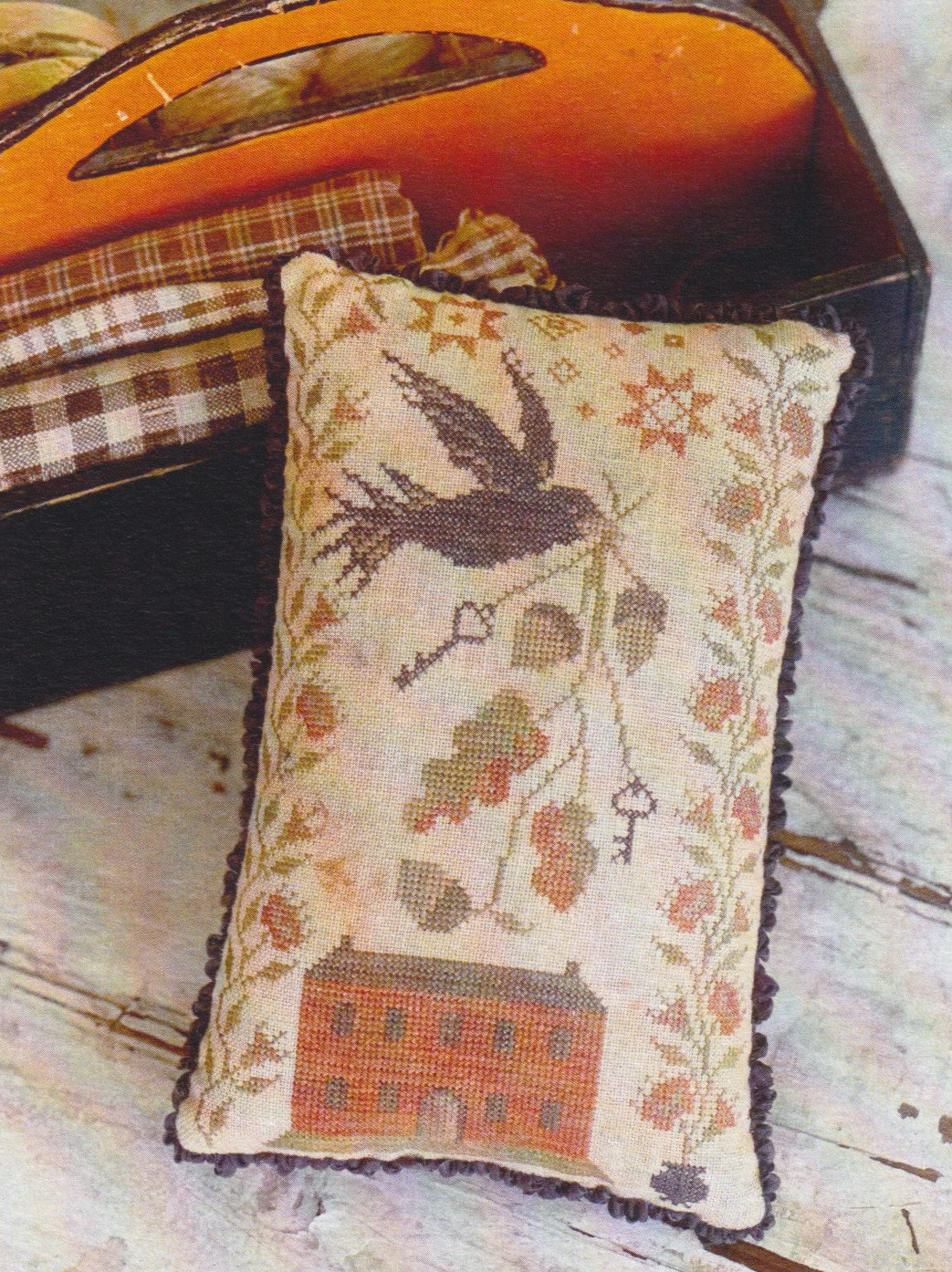 As The Crow Flies Pinkeep - Cross Stitch Pattern