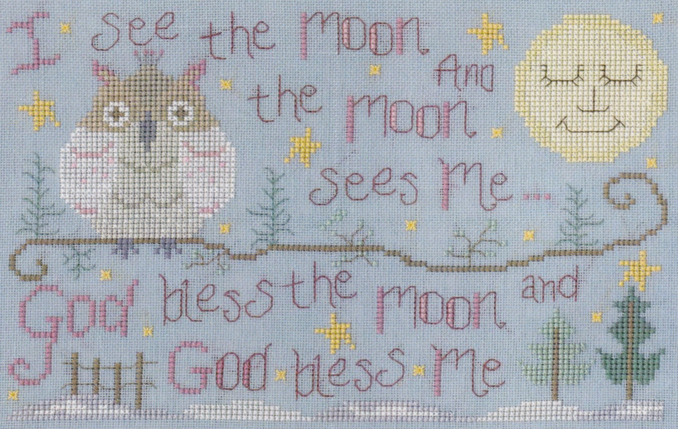 Snow Moon Blessing  - Cross Stitch Pattern