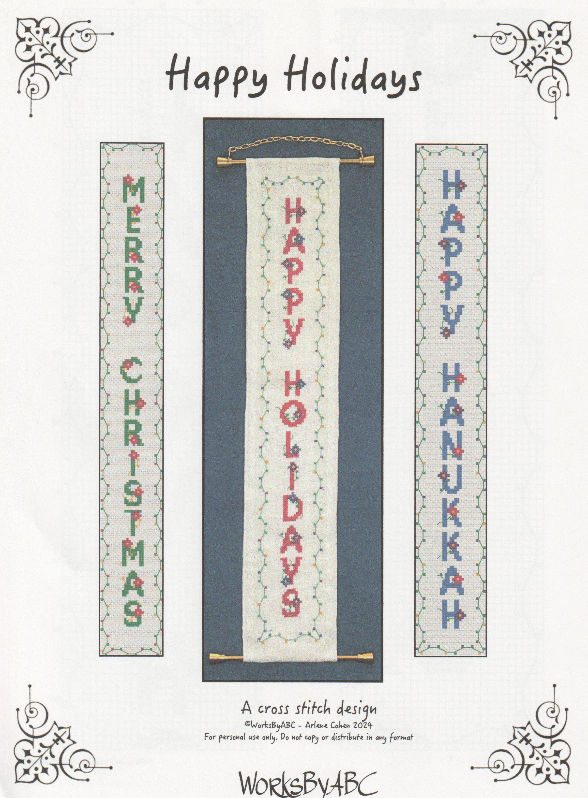 Happy Holidays - Christmas Cross Stitch Pattern
