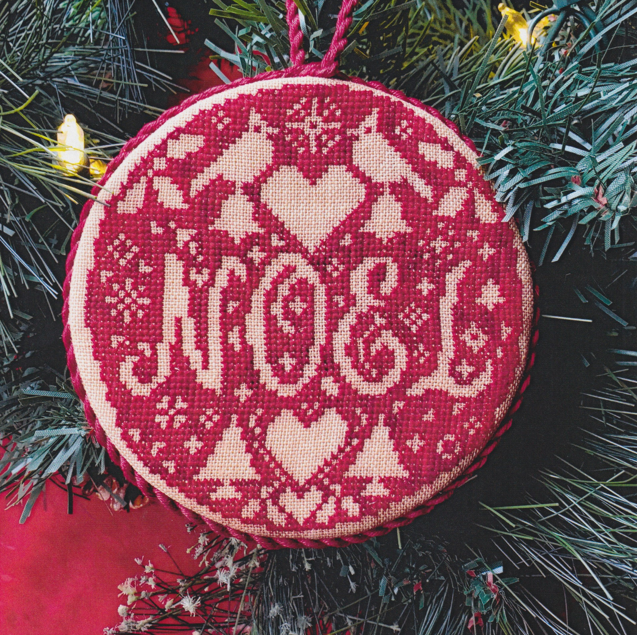 Cardinal's Noel - Christmas Ornament Cross Stitch Pattern