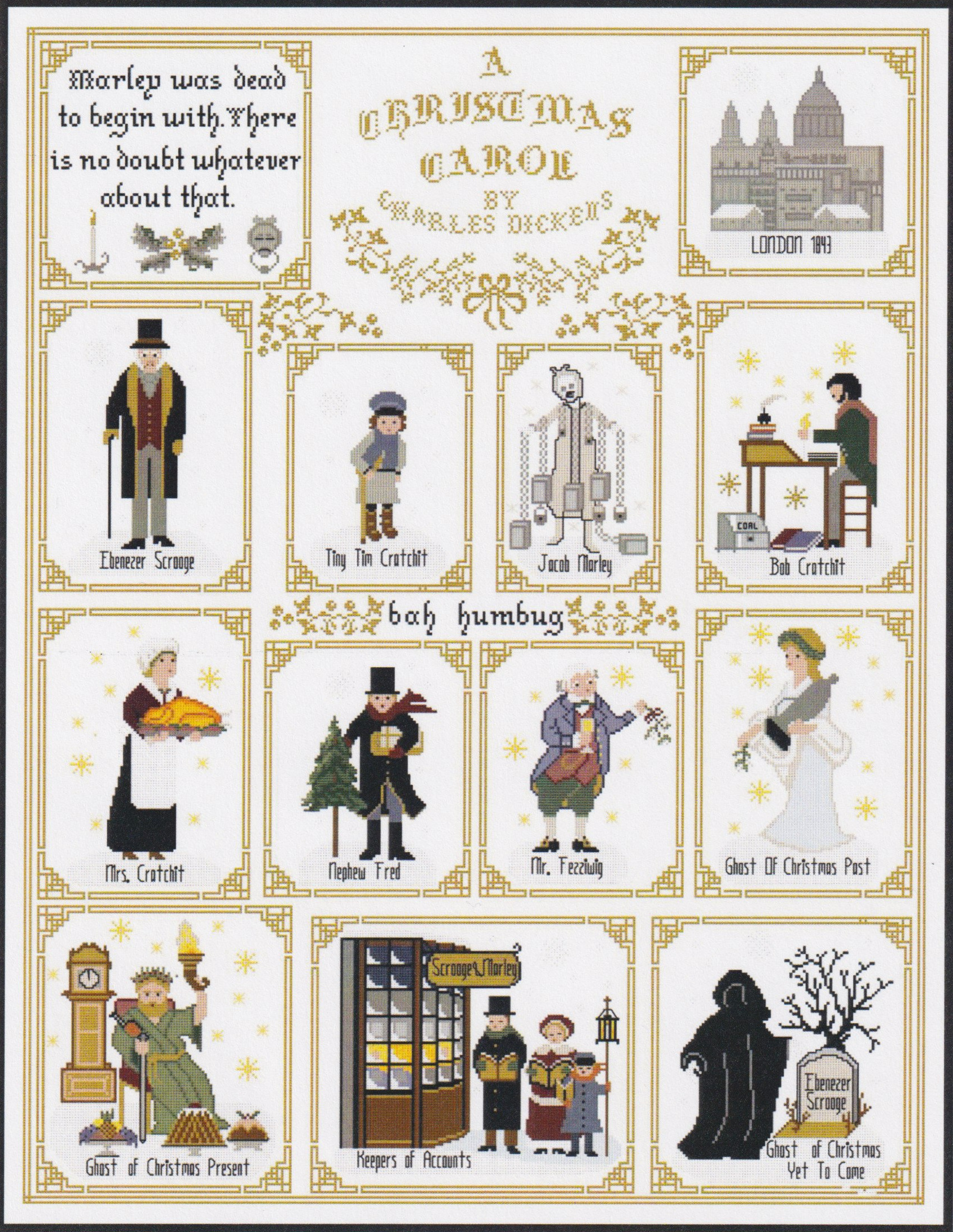 Dicken's Christmas Sampler - Cross Stitch Pattern