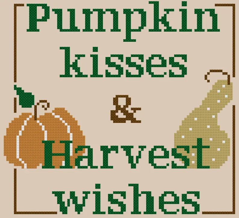 Pumpkin Kisses - Cross Stitch Pattern