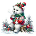 Christmas Bear (Bear With Coffee) - Needle Minder