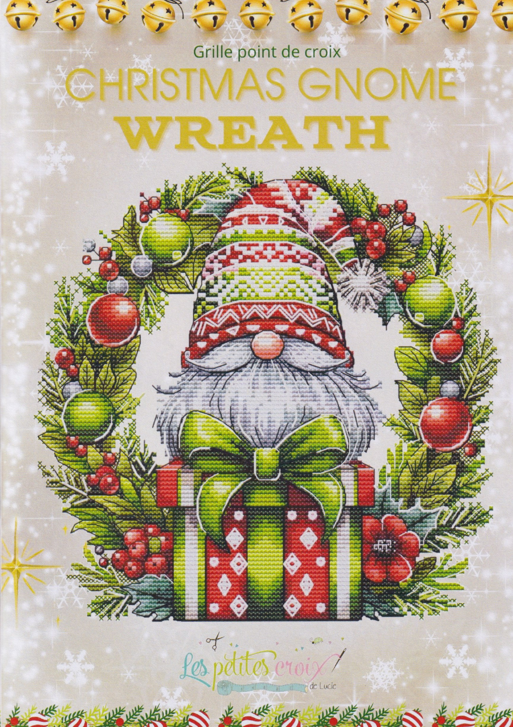 Christmas Gnome Wreath - Cross Stitch Pattern