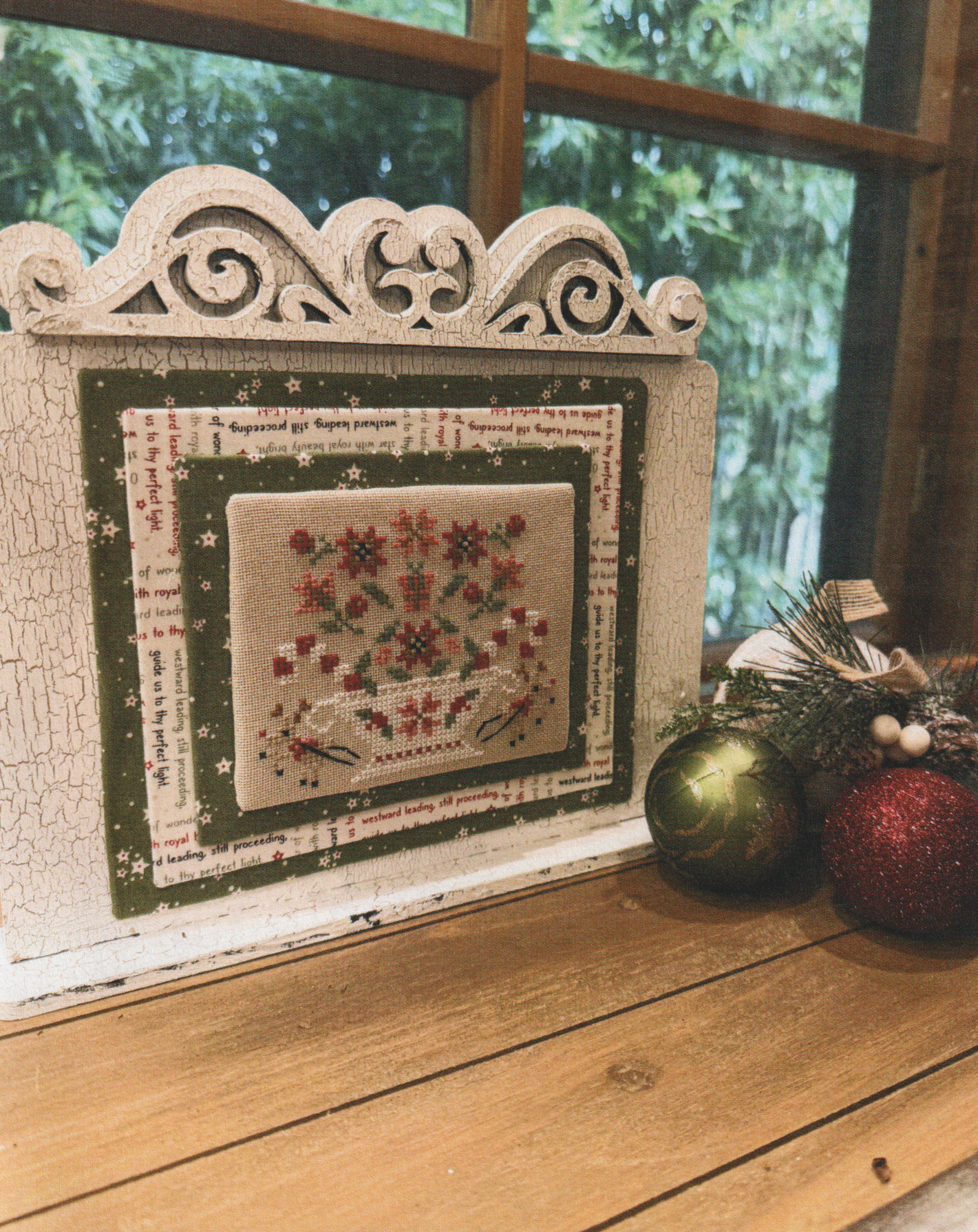 Baskets Of Blooms Christmas - Cross Stitch Pattern