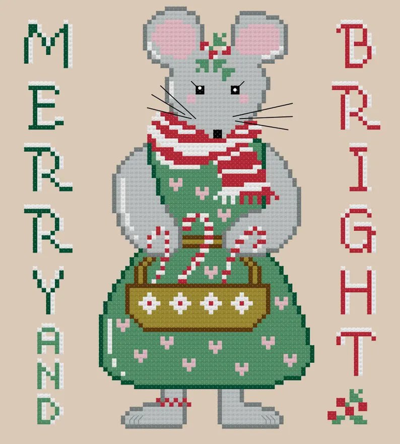 Merry And Bright - Christmas Cross Stitch Pattern