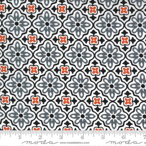 Midnight Magic 2 Ghost - Flower Tile - Quilt Fabric
