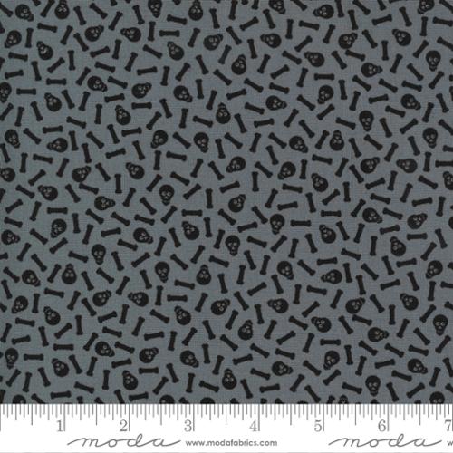 Midnight Magic 2 Mist - Mr. Bones Skulls - Quilt Fabric