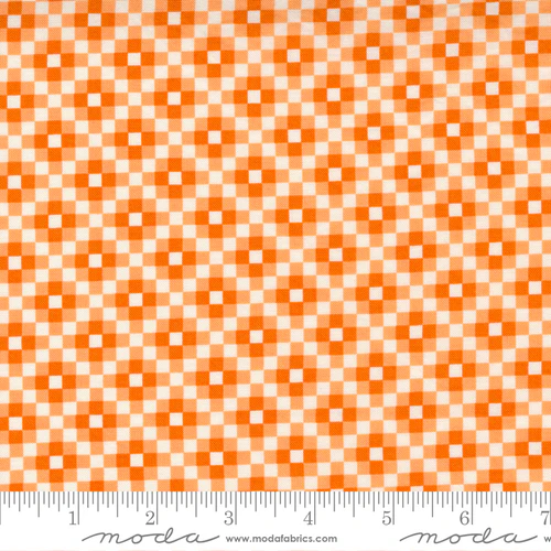 Love Lily Orange Blossom - Rising Sun Check - Quilt Fabric, zoomed in. Select this picture to zoom back out.