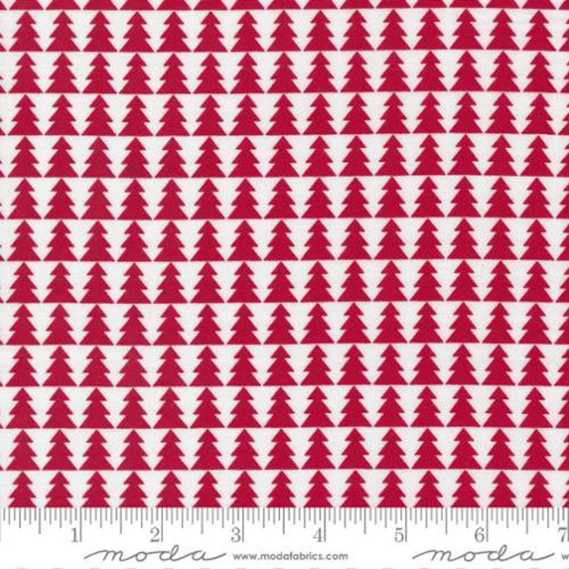 Candy Cane Lane Cardinal - Pine Trees - Quilt Fabric