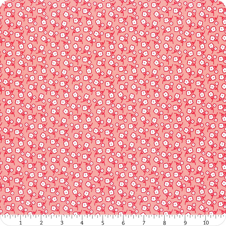Zinnia Flamingo - Sunny Flowers Ditsy - Quilt Fabric