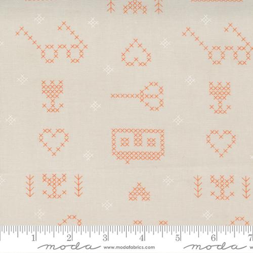 Make Time Cloud - Stitching Sampler Icons - Quilt Fabric
