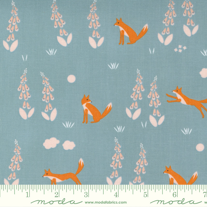 Meander Foxes Denim - Quilt Fabric